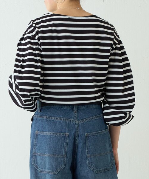 BEARDSLEY(ビアズリー)の「パフスリーブボーダープルオーバー(Tシャツ/カットソー・レディース・ホワイト/ブラック・FREE)」の9枚目の写真