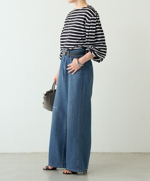 BEARDSLEY(ビアズリー)の「パフスリーブボーダープルオーバー(Tシャツ/カットソー・レディース・ホワイト/ブラック・FREE)」の11枚目の写真