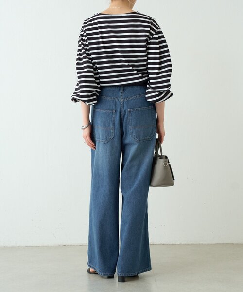 BEARDSLEY(ビアズリー)の「パフスリーブボーダープルオーバー(Tシャツ/カットソー・レディース・ホワイト/ブラック・FREE)」の12枚目の写真