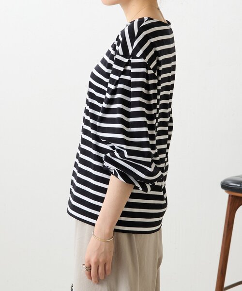 BEARDSLEY(ビアズリー)の「パフスリーブボーダープルオーバー(Tシャツ/カットソー・レディース・ホワイト/ブラック・FREE)」の14枚目の写真