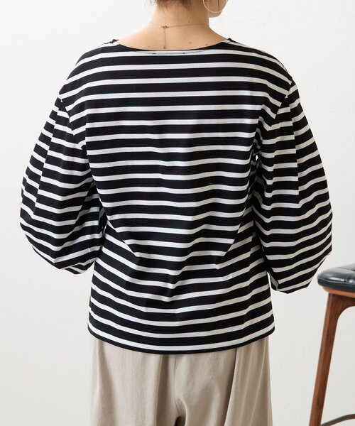 BEARDSLEY(ビアズリー)の「パフスリーブボーダープルオーバー(Tシャツ/カットソー・レディース・ホワイト/ブラック・FREE)」の15枚目の写真