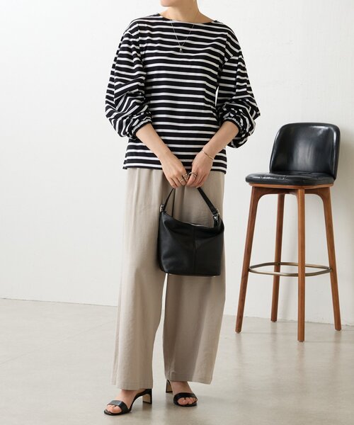 BEARDSLEY(ビアズリー)の「パフスリーブボーダープルオーバー(Tシャツ/カットソー・レディース・ホワイト/ブラック・FREE)」の16枚目の写真