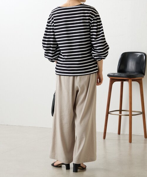 BEARDSLEY(ビアズリー)の「パフスリーブボーダープルオーバー(Tシャツ/カットソー・レディース・ホワイト/ブラック・FREE)」の18枚目の写真