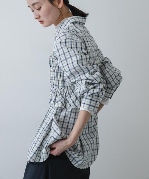 SENSE OF PLACE by URBAN RESEARCH（センスオブプレイスバイアーバンリサーチ）の「シャーリングビスチェセットシャツ（シャツ/ブラウス・レディース・ブラック/ミント/ホワイト系その他・ONE）」の5枚目の写真
