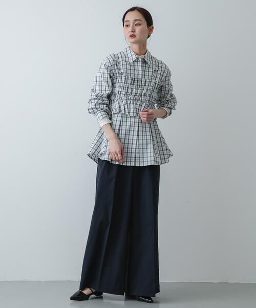 SENSE OF PLACE by URBAN RESEARCH（センスオブプレイスバイアーバンリサーチ）の「シャーリングビスチェセットシャツ（シャツ/ブラウス・レディース・ブラック/ミント/ホワイト系その他・ONE）」の7枚目の写真