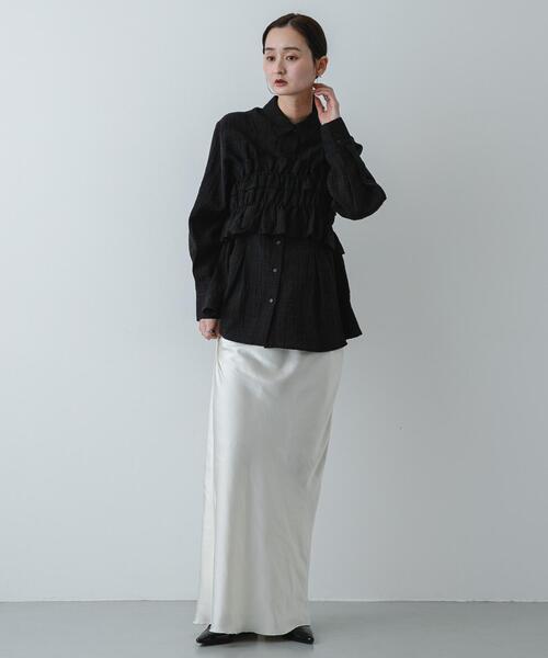 SENSE OF PLACE by URBAN RESEARCH（センスオブプレイスバイアーバンリサーチ）の「シャーリングビスチェセットシャツ（シャツ/ブラウス・レディース・ブラック/ミント/ホワイト系その他・ONE）」の20枚目の写真