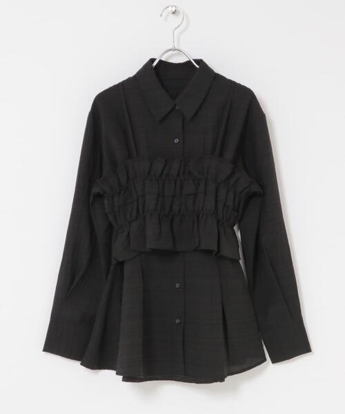 SENSE OF PLACE by URBAN RESEARCH（センスオブプレイスバイアーバンリサーチ）の「シャーリングビスチェセットシャツ（シャツ/ブラウス・レディース・ブラック/ミント/ホワイト系その他・ONE）」の22枚目の写真