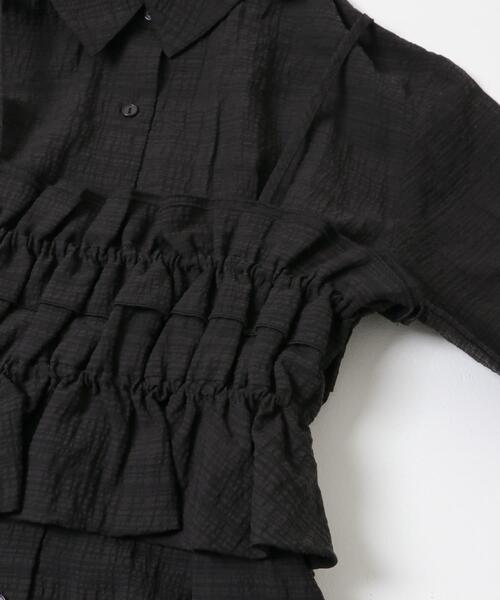 SENSE OF PLACE by URBAN RESEARCH（センスオブプレイスバイアーバンリサーチ）の「シャーリングビスチェセットシャツ（シャツ/ブラウス・レディース・ブラック/ミント/ホワイト系その他・ONE）」の4枚目の写真