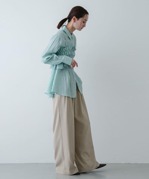 SENSE OF PLACE by URBAN RESEARCH（センスオブプレイスバイアーバンリサーチ）の「シャーリングビスチェセットシャツ（シャツ/ブラウス・レディース・ブラック/ミント/ホワイト系その他・ONE）」の12枚目の写真