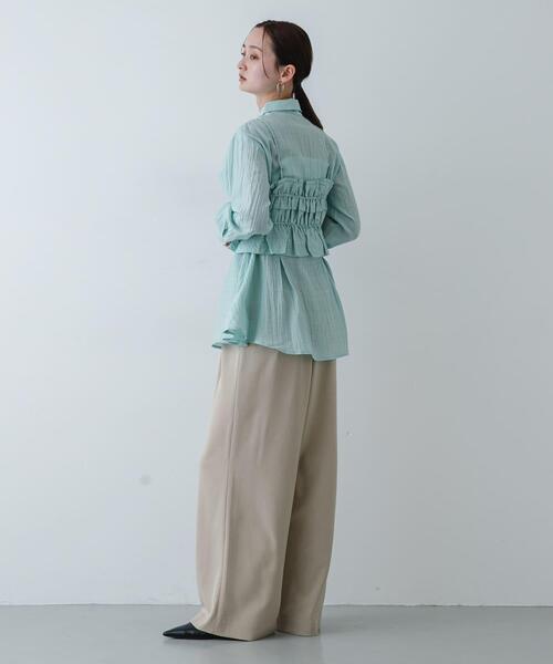 SENSE OF PLACE by URBAN RESEARCH（センスオブプレイスバイアーバンリサーチ）の「シャーリングビスチェセットシャツ（シャツ/ブラウス・レディース・ブラック/ミント/ホワイト系その他・ONE）」の13枚目の写真