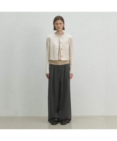 JANE SOLID TWEED JACKET(JK-2964)