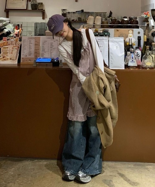 LADY LIKE(レディライク)の「ドット柄胸リボンシアーキャミワンピース(ワンピース・レディース・ピンク・M)」の15枚目の写真