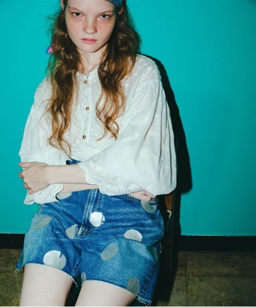 GO TO HOLLYWOOD(ゴートゥーハリウッド)の「Dot Loan Blouse(シャツ/ブラウス・レディース・ホワイト/ブラック・L/M)」の1枚目の写真