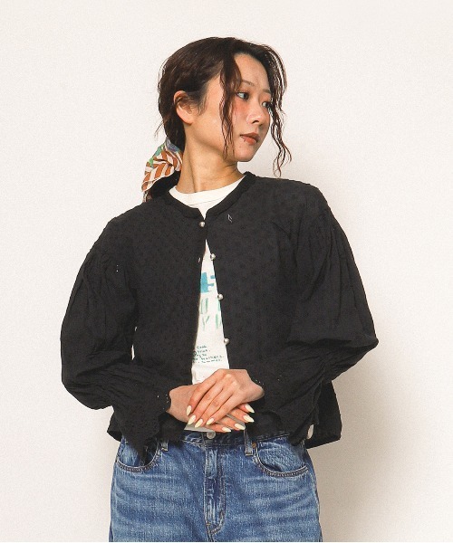 GO TO HOLLYWOOD(ゴートゥーハリウッド)の「Dot Loan Blouse(シャツ/ブラウス・レディース・ホワイト/ブラック・L/M)」の2枚目の写真
