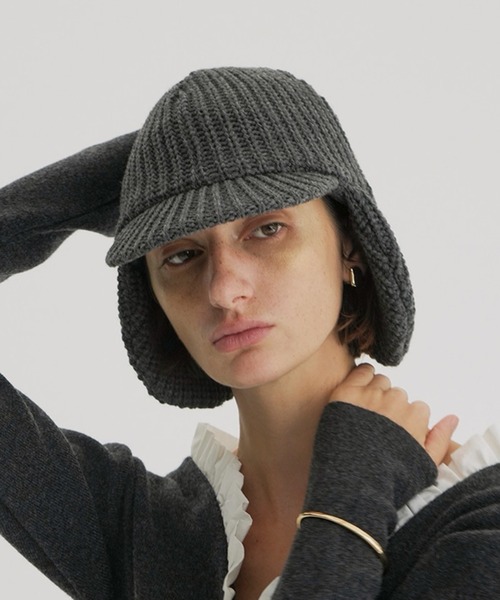 CLANE(クラネ)の「KIJIMA TAKAYUKI ×CLANE WOOL KNIT EAR CAP(キャップ・レディース・アイボリー/ブラック/グレー・F)」の3枚目の写真