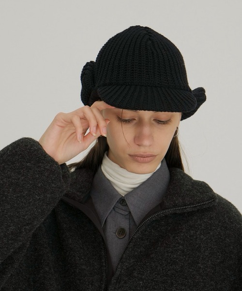 CLANE(クラネ)の「KIJIMA TAKAYUKI ×CLANE WOOL KNIT EAR CAP(キャップ・レディース・アイボリー/ブラック/グレー・F)」の14枚目の写真
