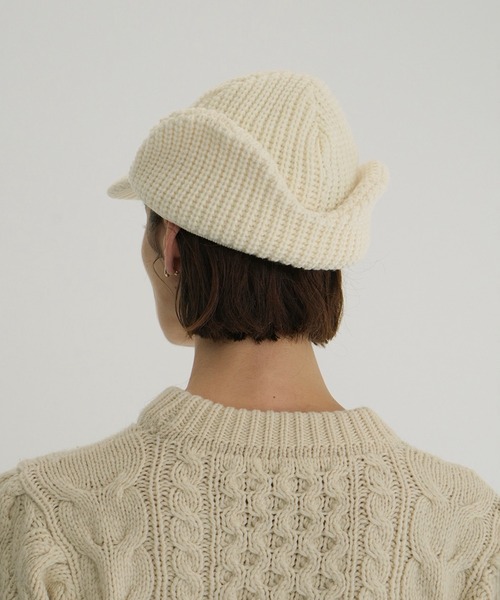 CLANE(クラネ)の「KIJIMA TAKAYUKI ×CLANE WOOL KNIT EAR CAP(キャップ・レディース・アイボリー/ブラック/グレー・F)」の6枚目の写真