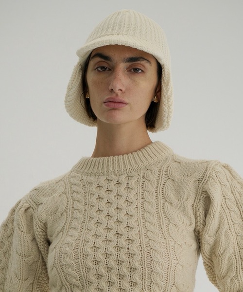 CLANE(クラネ)の「KIJIMA TAKAYUKI ×CLANE WOOL KNIT EAR CAP(キャップ・レディース・アイボリー/ブラック/グレー・F)」の7枚目の写真