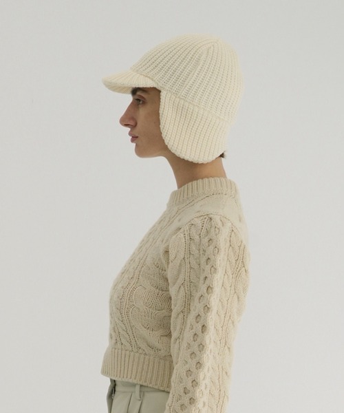 CLANE(クラネ)の「KIJIMA TAKAYUKI ×CLANE WOOL KNIT EAR CAP(キャップ・レディース・アイボリー/ブラック/グレー・F)」の8枚目の写真