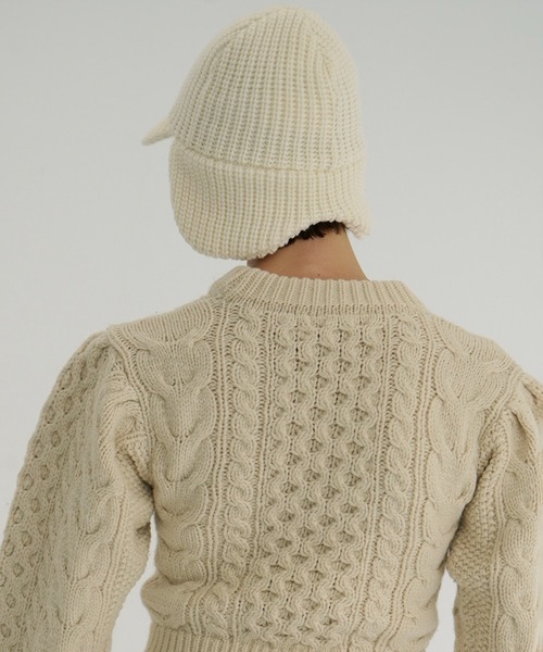 CLANE(クラネ)の「KIJIMA TAKAYUKI ×CLANE WOOL KNIT EAR CAP(キャップ・レディース・アイボリー/ブラック/グレー・F)」の9枚目の写真