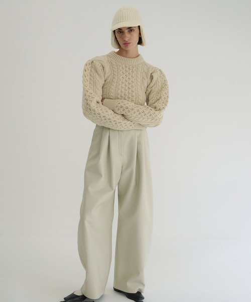 CLANE(クラネ)の「KIJIMA TAKAYUKI ×CLANE WOOL KNIT EAR CAP(キャップ・レディース・アイボリー/ブラック/グレー・F)」の10枚目の写真