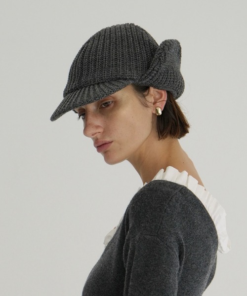 CLANE(クラネ)の「KIJIMA TAKAYUKI ×CLANE WOOL KNIT EAR CAP(キャップ・レディース・アイボリー/ブラック/グレー・F)」の21枚目の写真