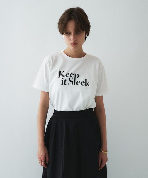cloenc(クロエンス)の「ロゴプリントTシャツ|リサイクルポリエステル(Tシャツ/カットソー・レディース・サックスブルー系1/グレー系1/グレー系/サックスブルー系/ホワイト系2/ホワイト系1・02)」の2枚目の写真
