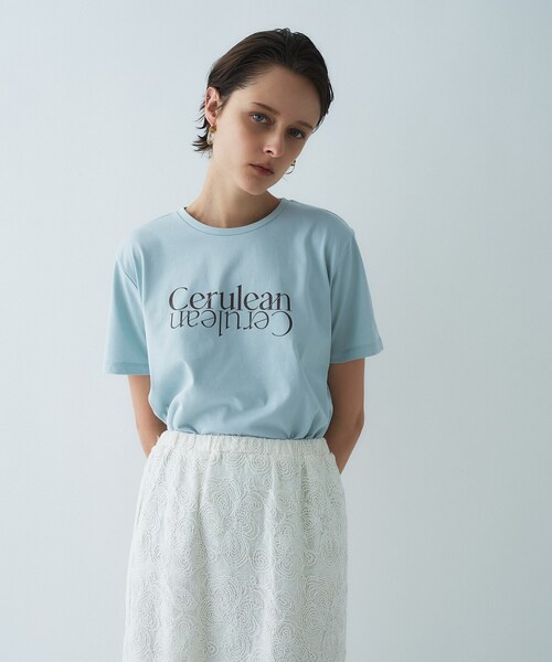 cloenc(クロエンス)の「ロゴプリントTシャツ|リサイクルポリエステル(Tシャツ/カットソー・レディース・サックスブルー系1/グレー系1/グレー系/サックスブルー系/ホワイト系2/ホワイト系1・02)」の6枚目の写真