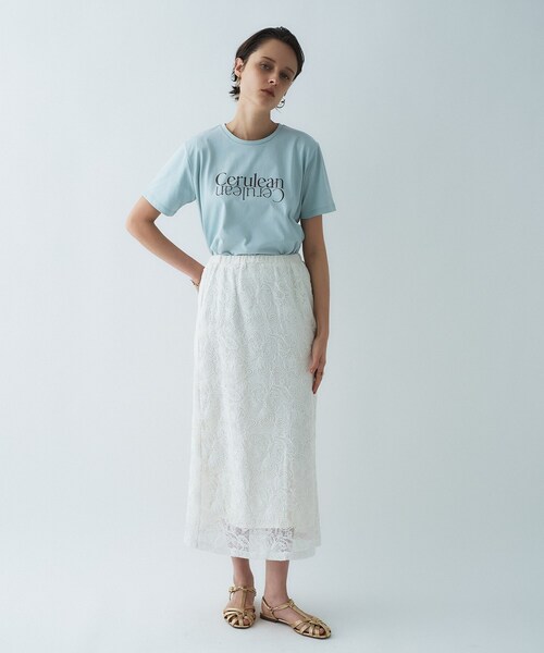 cloenc(クロエンス)の「ロゴプリントTシャツ|リサイクルポリエステル(Tシャツ/カットソー・レディース・サックスブルー系1/グレー系1/グレー系/サックスブルー系/ホワイト系2/ホワイト系1・02)」の7枚目の写真