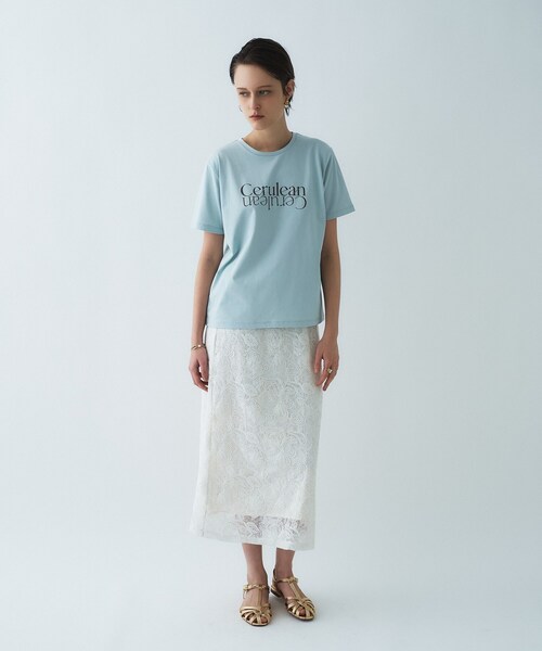cloenc(クロエンス)の「ロゴプリントTシャツ|リサイクルポリエステル(Tシャツ/カットソー・レディース・サックスブルー系1/グレー系1/グレー系/サックスブルー系/ホワイト系2/ホワイト系1・02)」の11枚目の写真