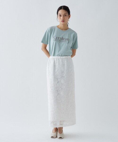 cloenc(クロエンス)の「ロゴプリントTシャツ|リサイクルポリエステル(Tシャツ/カットソー・レディース・サックスブルー系1/グレー系1/グレー系/サックスブルー系/ホワイト系2/ホワイト系1・02)」の18枚目の写真