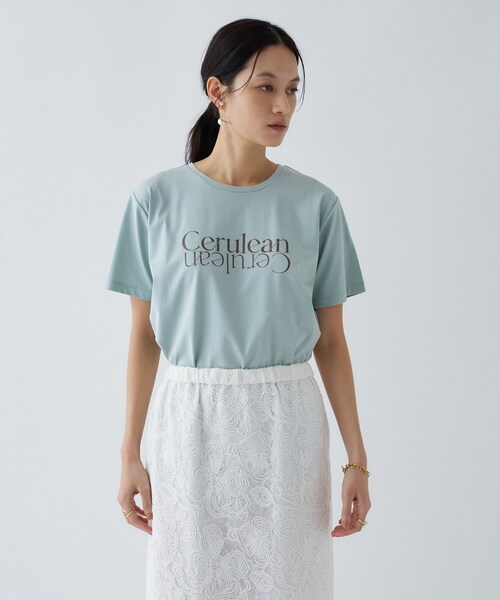 cloenc(クロエンス)の「ロゴプリントTシャツ|リサイクルポリエステル(Tシャツ/カットソー・レディース・サックスブルー系1/グレー系1/グレー系/サックスブルー系/ホワイト系2/ホワイト系1・02)」の19枚目の写真