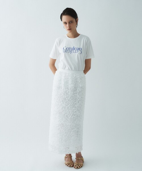 cloenc(クロエンス)の「ロゴプリントTシャツ|リサイクルポリエステル(Tシャツ/カットソー・レディース・サックスブルー系1/グレー系1/グレー系/サックスブルー系/ホワイト系2/ホワイト系1・02)」の21枚目の写真
