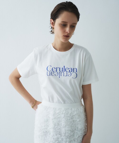 cloenc(クロエンス)の「ロゴプリントTシャツ|リサイクルポリエステル(Tシャツ/カットソー・レディース・サックスブルー系1/グレー系1/グレー系/サックスブルー系/ホワイト系2/ホワイト系1・02)」の22枚目の写真