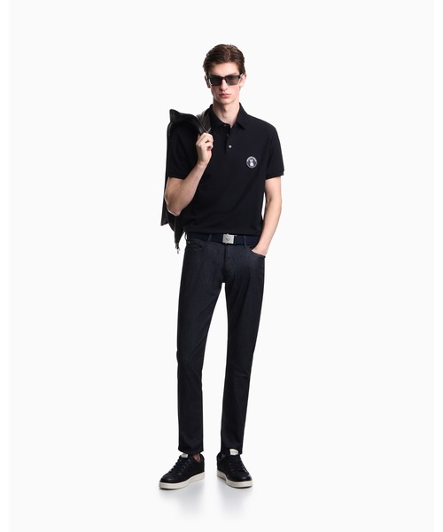 EMPORIO ARMANI(エンポリオアルマーニ)の「【エンポリオ アルマーニ】ポロシャツ ピケ フレンチブルドッグパッチ(ポロシャツ・メンズ・オフホワイト/ネイビー・LARGE/MEDIUM/SMALL/X-LARGE/XX-LARGE)」の10枚目の写真