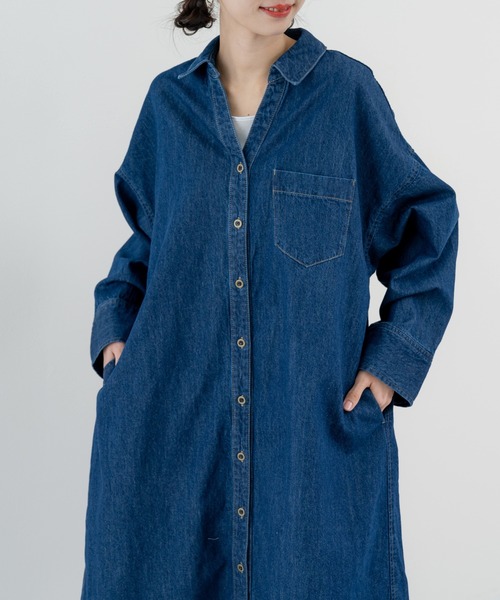 refinedworks(リファインドワークス)の「【refinedworks】爽やかな デニムロングワンピース(ワンピース・レディース・ブルー/ネイビー・FREE)」の21枚目の写真