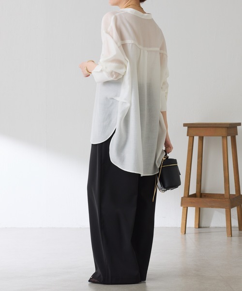 COLLAGE GALLARDAGALANTE（コラージュガリャルダガランテ）の「リラックスイージーパンツ/WEB限定（スラックス・レディース・ブラック/チャコールグレー・FREE）」の10枚目の写真