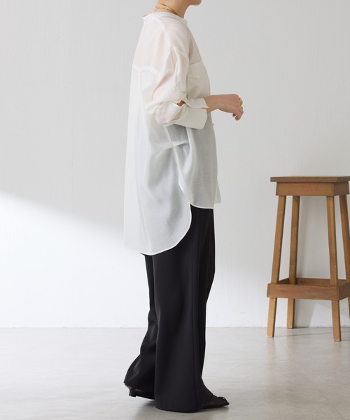 COLLAGE GALLARDAGALANTE（コラージュガリャルダガランテ）の「リラックスイージーパンツ/WEB限定（スラックス・レディース・ブラック/チャコールグレー・FREE）」の12枚目の写真