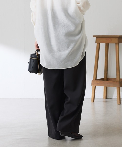 COLLAGE GALLARDAGALANTE（コラージュガリャルダガランテ）の「リラックスイージーパンツ/WEB限定（スラックス・レディース・ブラック/チャコールグレー・FREE）」の6枚目の写真