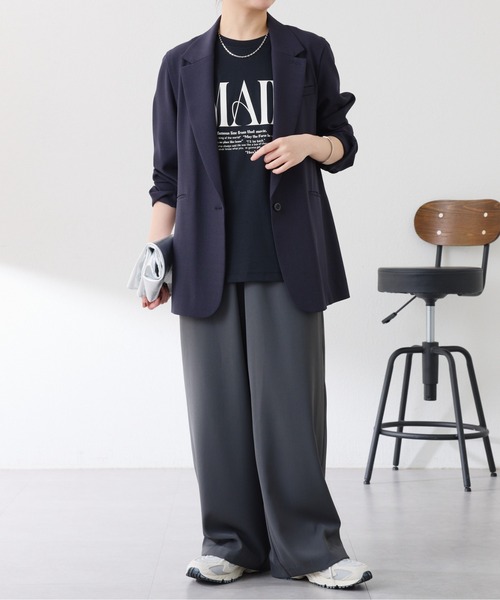 COLLAGE GALLARDAGALANTE（コラージュガリャルダガランテ）の「リラックスイージーパンツ/WEB限定（スラックス・レディース・ブラック/チャコールグレー・FREE）」の13枚目の写真