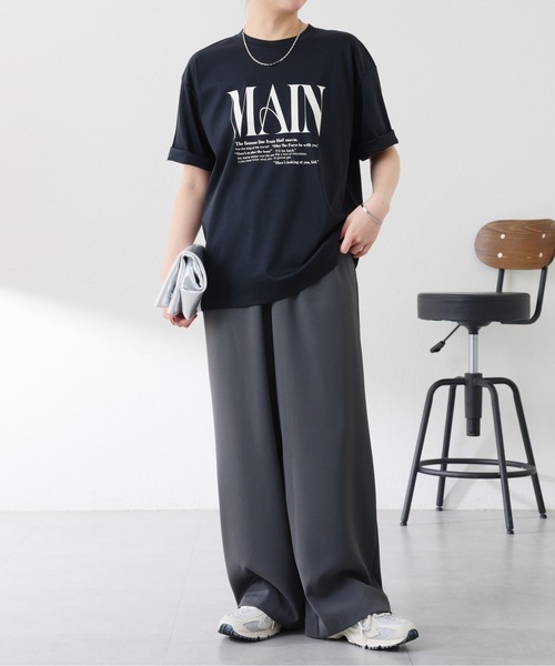 COLLAGE GALLARDAGALANTE（コラージュガリャルダガランテ）の「リラックスイージーパンツ/WEB限定（スラックス・レディース・ブラック/チャコールグレー・FREE）」の14枚目の写真