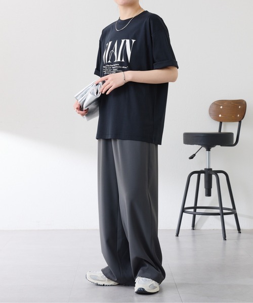 COLLAGE GALLARDAGALANTE（コラージュガリャルダガランテ）の「リラックスイージーパンツ/WEB限定（スラックス・レディース・ブラック/チャコールグレー・FREE）」の19枚目の写真