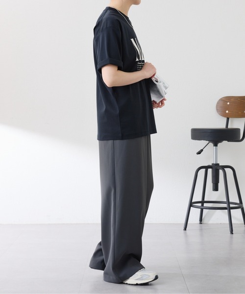 COLLAGE GALLARDAGALANTE（コラージュガリャルダガランテ）の「リラックスイージーパンツ/WEB限定（スラックス・レディース・ブラック/チャコールグレー・FREE）」の21枚目の写真