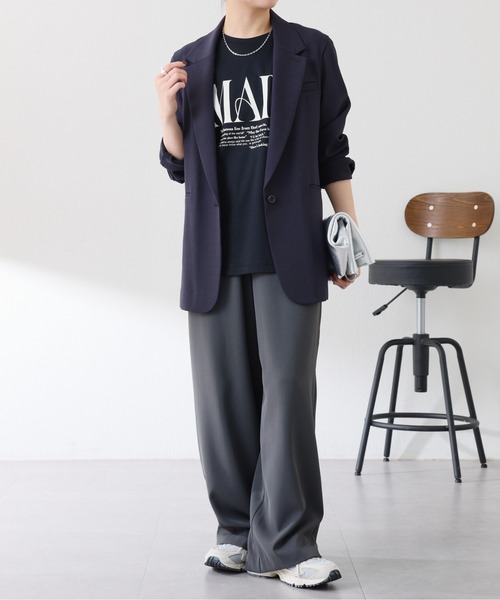 COLLAGE GALLARDAGALANTE（コラージュガリャルダガランテ）の「リラックスイージーパンツ/WEB限定（スラックス・レディース・ブラック/チャコールグレー・FREE）」の22枚目の写真