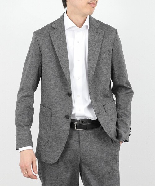 NOLLEY’S(ノーリーズ)の「《ビジカジ/セットアップ対応》シャークジャージ イージーJK 26SS(テーラードジャケット・メンズ・グレー/ネイビー/ブルー・S/M/L/XL)」の2枚目の写真
