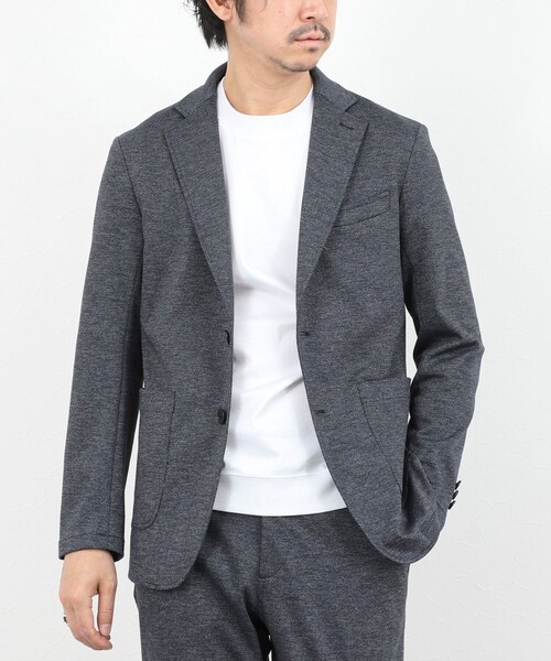 NOLLEY’S(ノーリーズ)の「《ビジカジ/セットアップ対応》シャークジャージ イージーJK 26SS(テーラードジャケット・メンズ・グレー/ネイビー/ブルー・S/M/L/XL)」の3枚目の写真