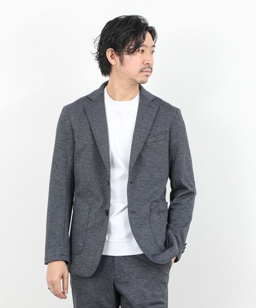 NOLLEY’S(ノーリーズ)の「《ビジカジ/セットアップ対応》シャークジャージ イージーJK 26SS(テーラードジャケット・メンズ・グレー/ネイビー/ブルー・S/M/L/XL)」の13枚目の写真