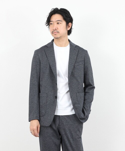 NOLLEY’S(ノーリーズ)の「《ビジカジ/セットアップ対応》シャークジャージ イージーJK 26SS(テーラードジャケット・メンズ・グレー/ネイビー/ブルー・S/M/L/XL)」の14枚目の写真