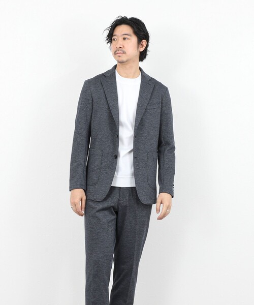 NOLLEY’S(ノーリーズ)の「《ビジカジ/セットアップ対応》シャークジャージ イージーJK 26SS(テーラードジャケット・メンズ・グレー/ネイビー/ブルー・S/M/L/XL)」の16枚目の写真