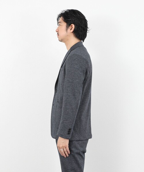 NOLLEY’S(ノーリーズ)の「《ビジカジ/セットアップ対応》シャークジャージ イージーJK 26SS(テーラードジャケット・メンズ・グレー/ネイビー/ブルー・S/M/L/XL)」の4枚目の写真
